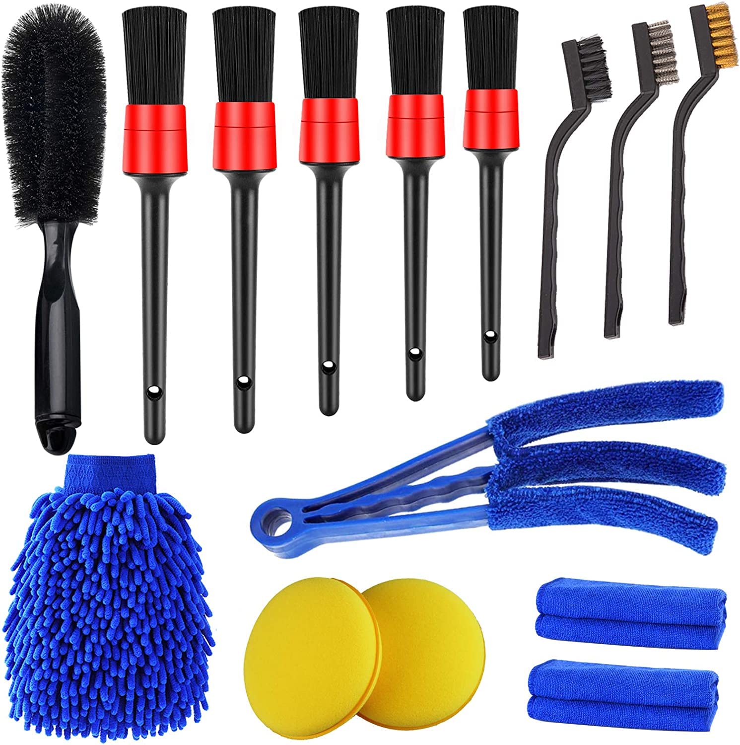16-Piece Car Detailing Brush & Cleaning Kit – Interior & Exterior Care ...