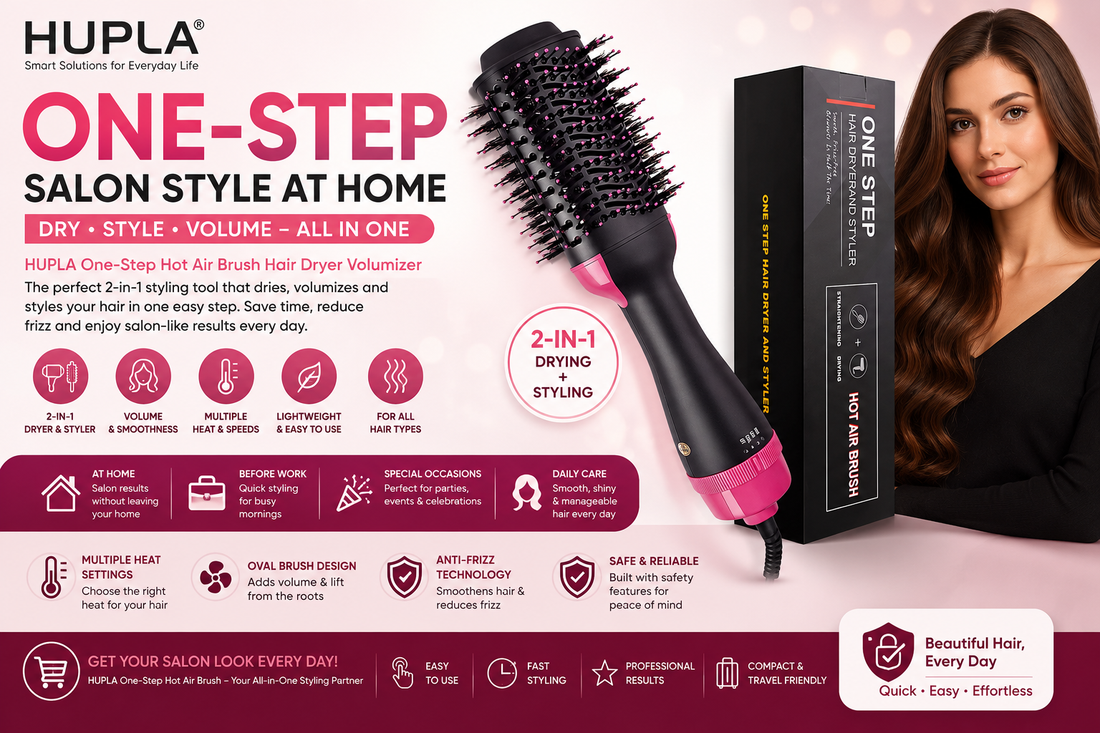 One-Step Hair Styling Made Easy with the HUPLA Hot Air Brush Hair Dryer