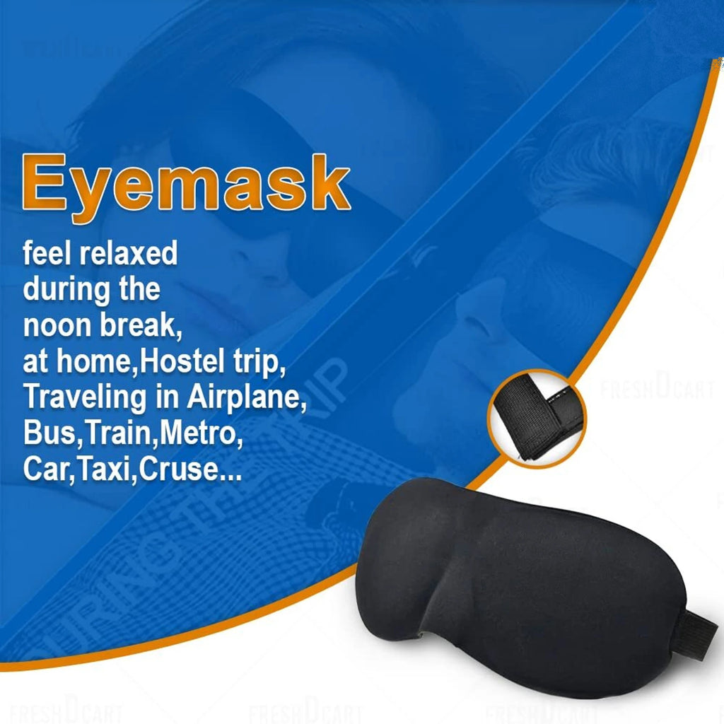3D Contoured Blackout Sleep Eye Mask – Light Blocking Sleeping Mask with Adjustable Elastic Strap for Men & Women
