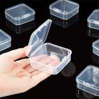 HUPLA Transparent Mini Plastic Storage Box 6 PCS with Hinged Lid | Small Multipurpose Organizer Container for Jewellery, Beads, Screws, Crafts & Small Accessories | 1 Pc