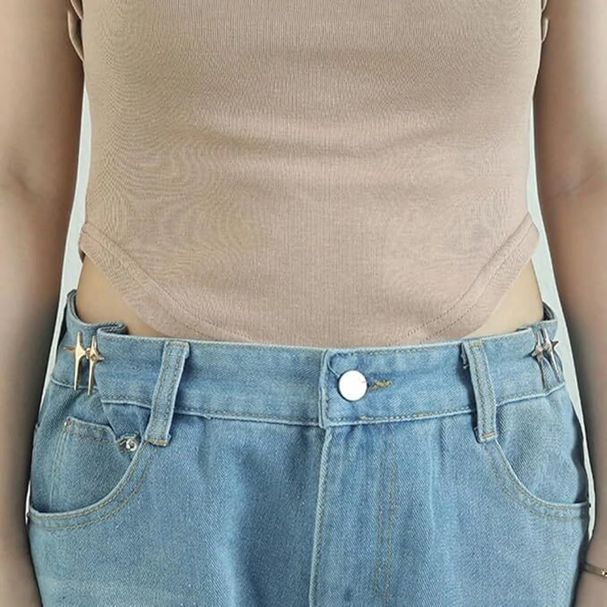 Star Shape Jeans Waist Button – Decorative Adjustable Waist Button for Jeans, Pants & Skirts | Pack of 2