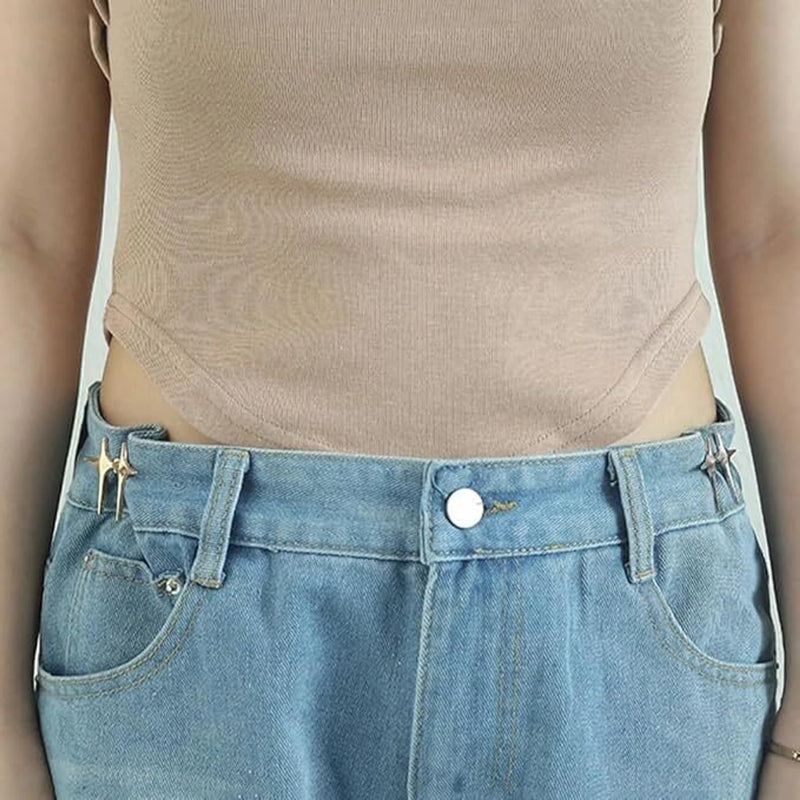 Star Shape Jeans Waist Button – Decorative Adjustable Waist Button for Jeans, Pants & Skirts | Pack of 2