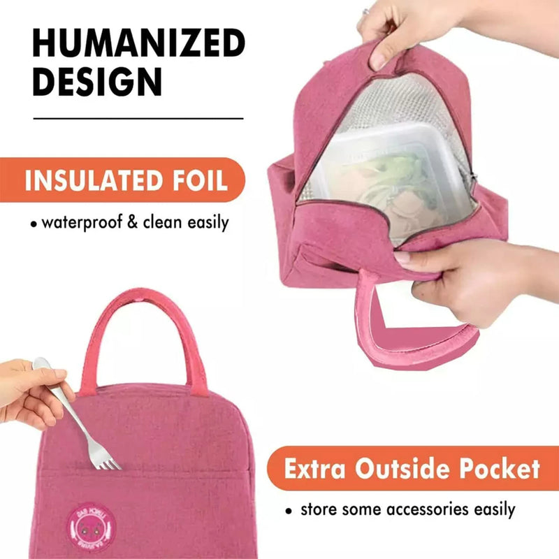 Compact Multi-Purpose Cosmetic & Lunch Bag for Women – Zipper Storage Organizer with Carry Handles