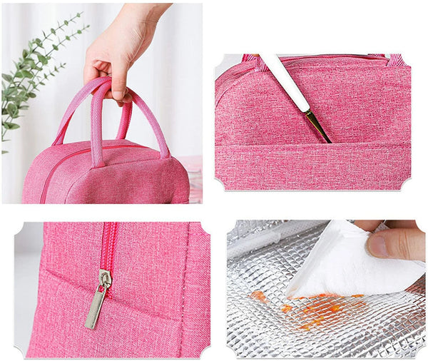 Compact Multi-Purpose Cosmetic & Lunch Bag for Women – Zipper Storage Organizer with Carry Handles