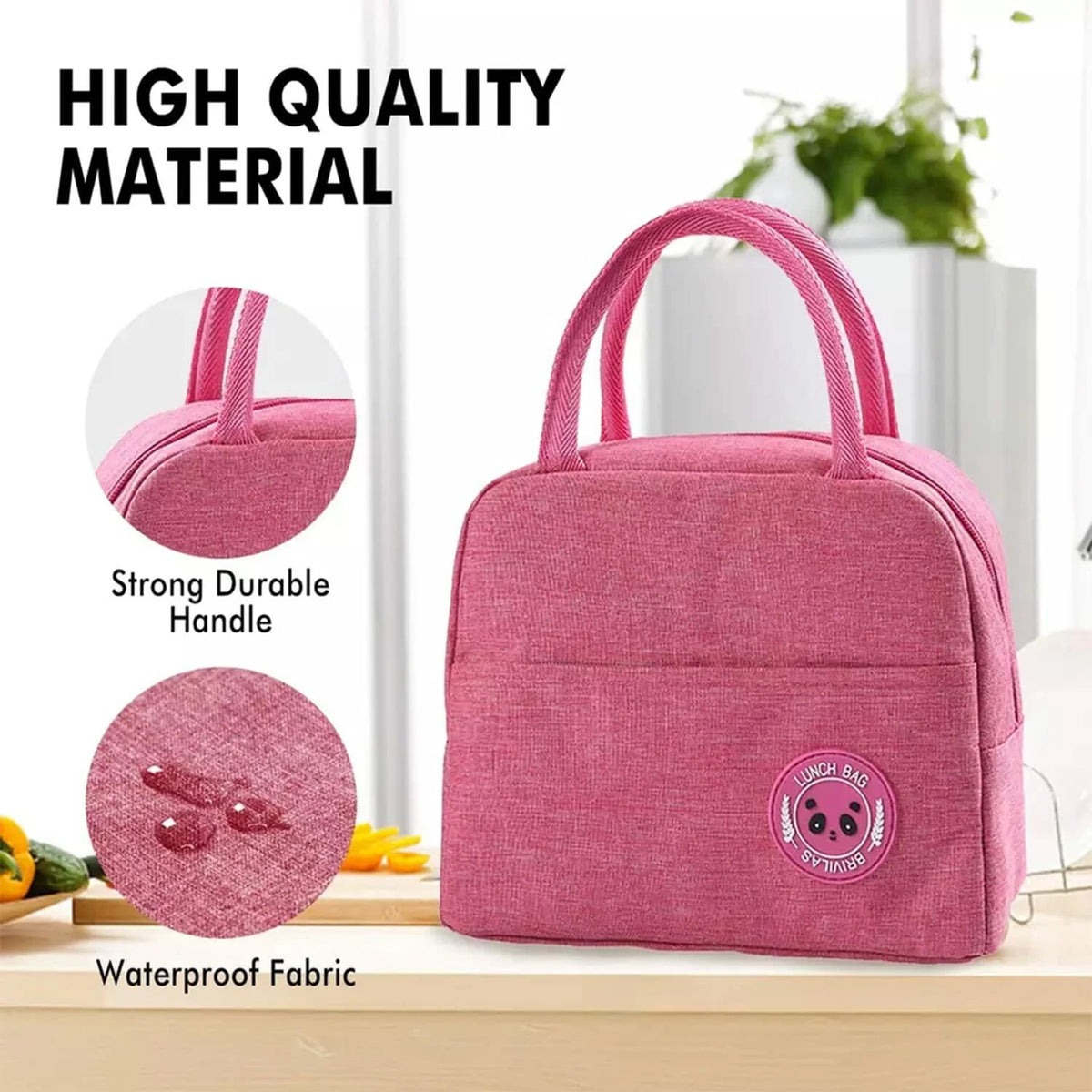 Compact Multi-Purpose Cosmetic & Lunch Bag for Women – Zipper Storage Organizer with Carry Handles