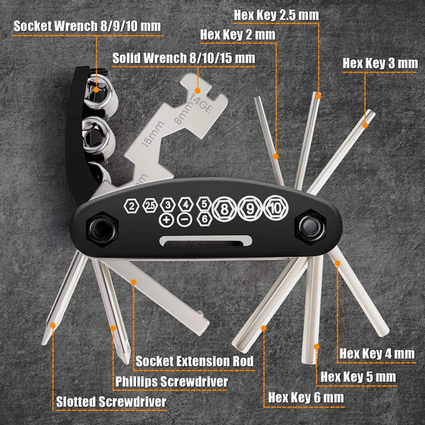 HUPLA Multi-Function Folding Screwdriver & Hex Key Tool – Compact 13-in-1 Portable Repair Tool with Socket Wrenches