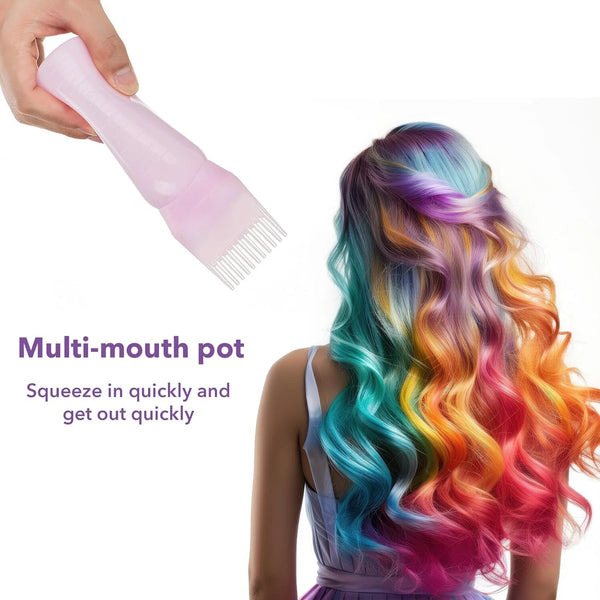 Hair Oil Applicator Bottle with Comb Nozzle – 17cm Scalp Massager & Hair Dye Applicator Bottle for Easy Hair Care