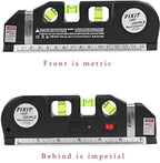 HUPLA 4-in-1 Multipurpose Laser Level Tool | Laser Line, Bubble Level, Measuring Tape & Ruler for Home, DIY & Installation