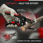 Professional Pruning Shears SK5 Steel Blade Color : Red & Black | Garden Secateurs Cutter | Heavy Duty Plant Trimming Tool with Safety Lock