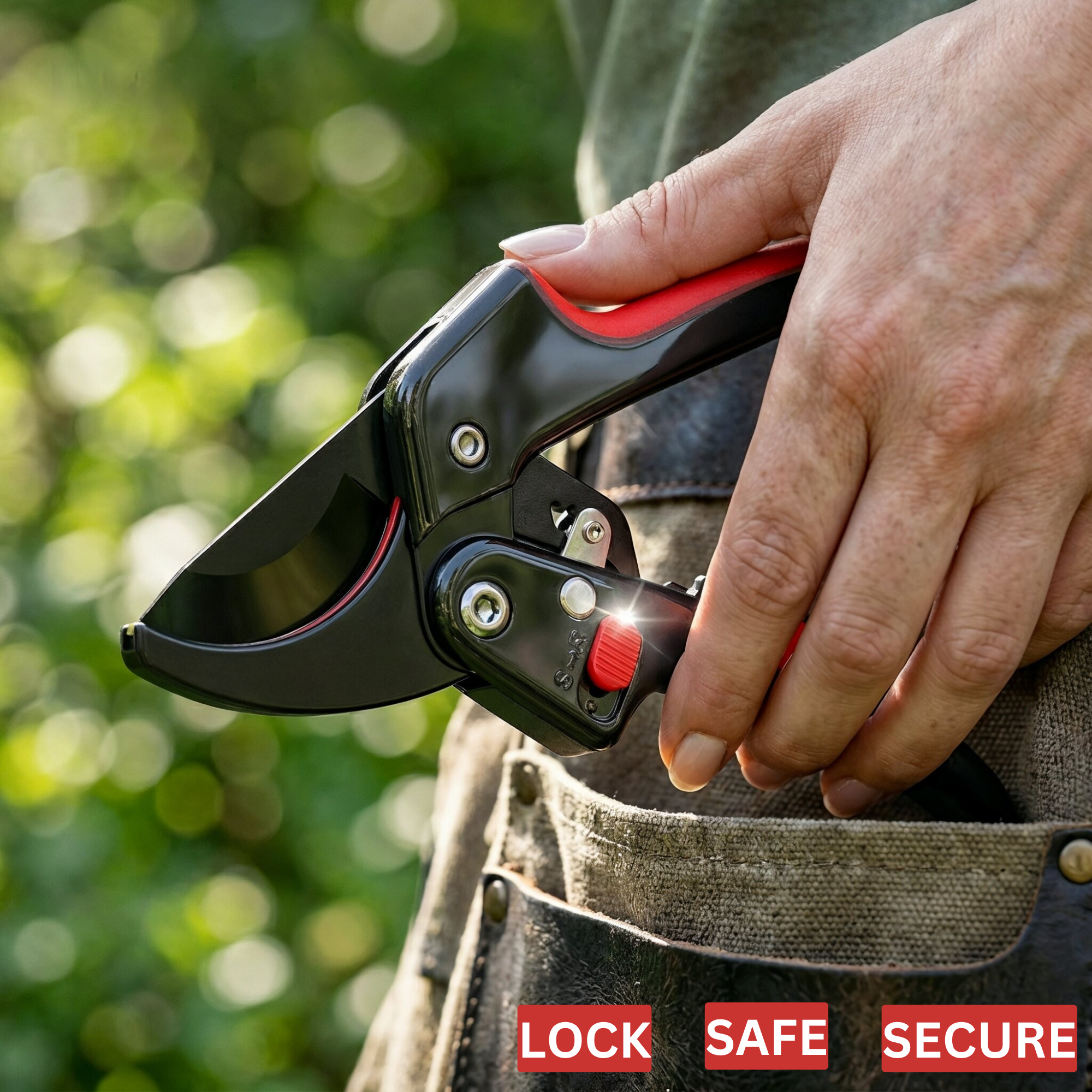 Professional Pruning Shears SK5 Steel Blade Color : Red & Black | Garden Secateurs Cutter | Heavy Duty Plant Trimming Tool with Safety Lock
