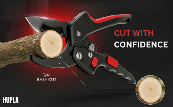 Professional Pruning Shears SK5 Steel Blade Color : Red & Black | Garden Secateurs Cutter | Heavy Duty Plant Trimming Tool with Safety Lock