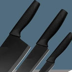 HUPLA 3-Piece Stainless Steel Kitchen Knife Set | Black Coated Cleaver, Chef Knife & Paring Knife with Ergonomic Non-Slip Handles | Multipurpose Vegetable, Fruit & Meat Cutting Knives