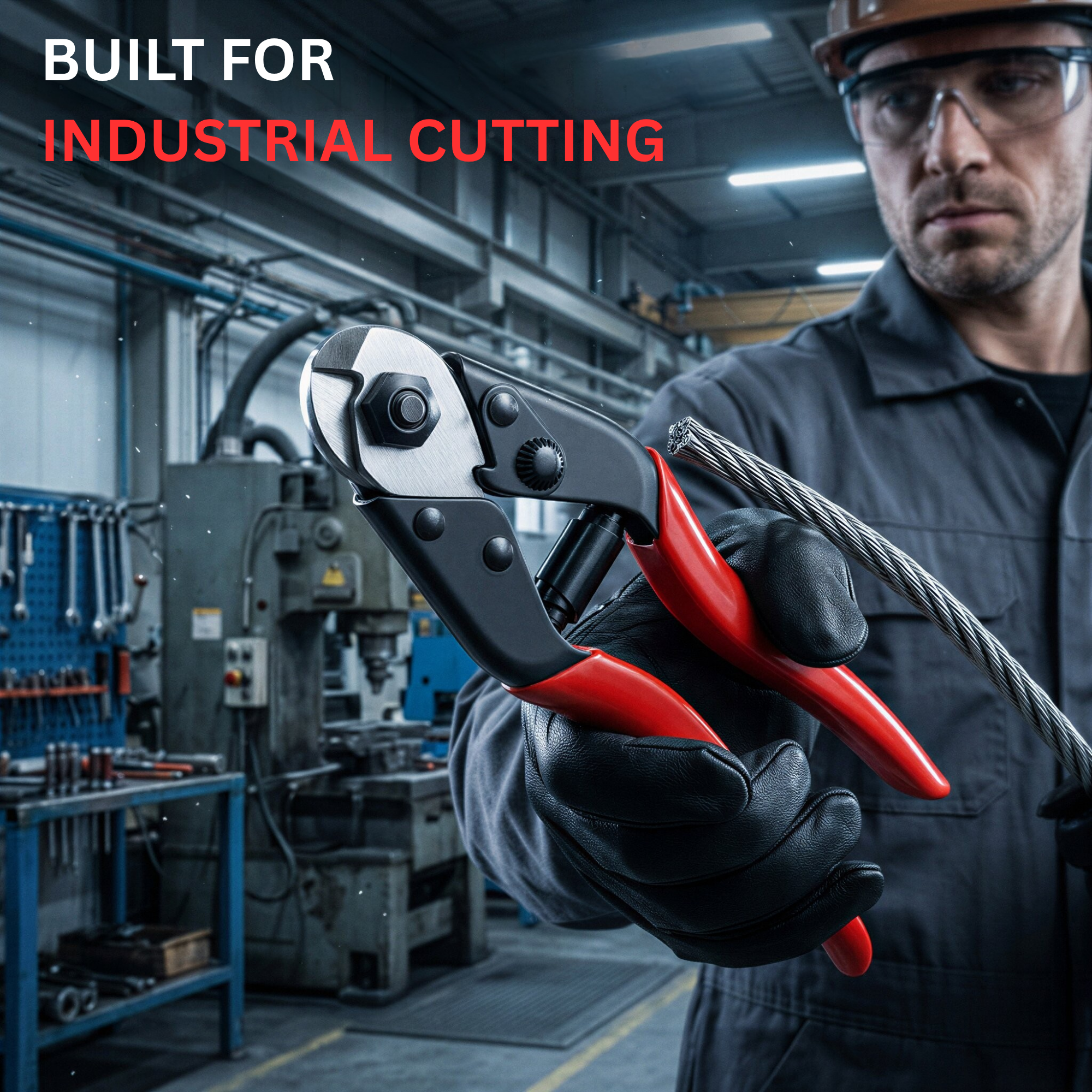 Heavy Duty Wire Rope Cutter 7.7 Inch | Steel Cable Cutter Tool | Stainless Steel Blade for Bicycle, Aircraft Cable & Metal Wire