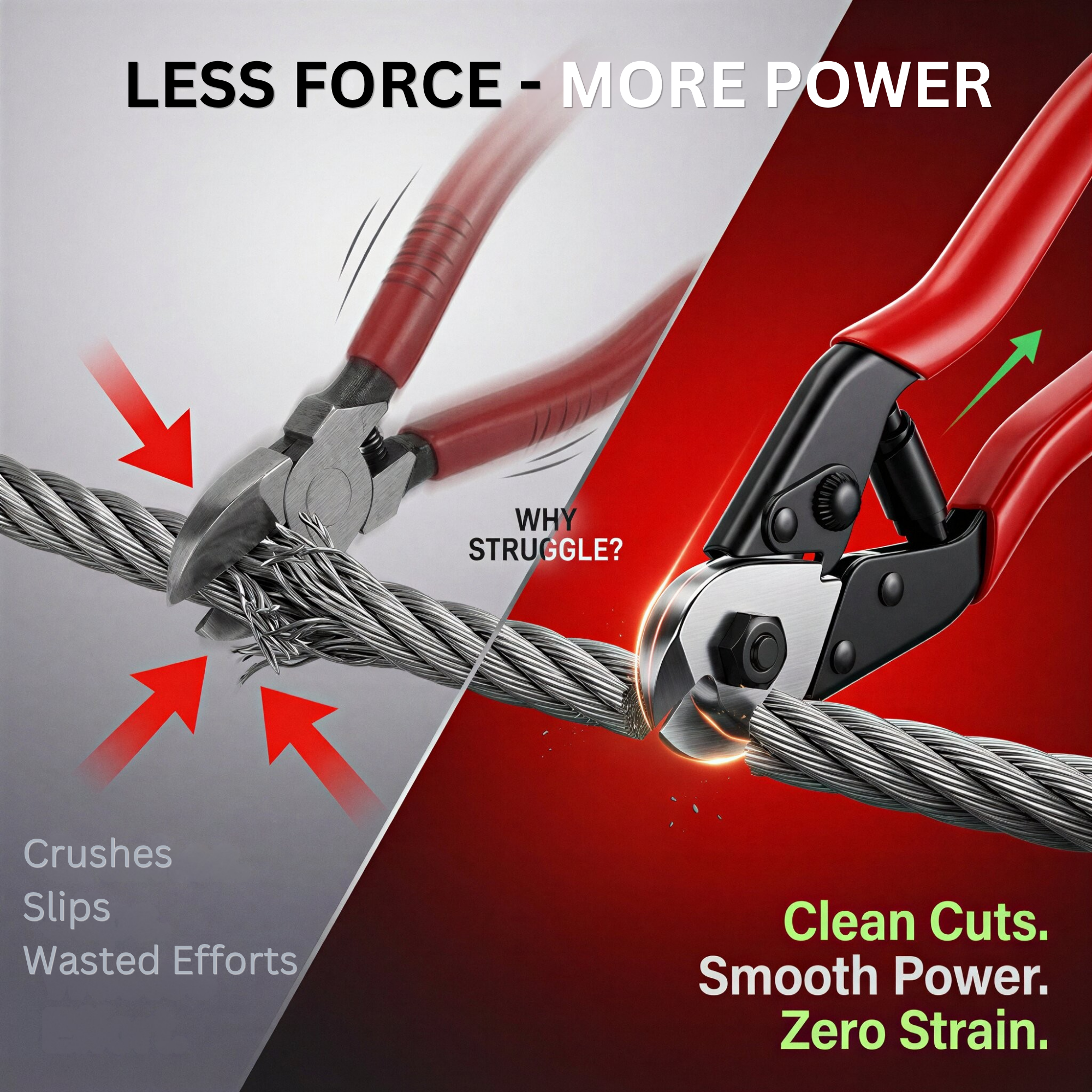 Heavy Duty Wire Rope Cutter 7.7 Inch | Steel Cable Cutter Tool | Stainless Steel Blade for Bicycle, Aircraft Cable & Metal Wire