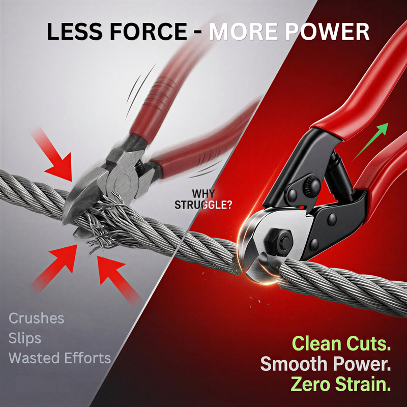 Heavy Duty Wire Rope Cutter 7.7 Inch | Steel Cable Cutter Tool | Stainless Steel Blade for Bicycle, Aircraft Cable & Metal Wire