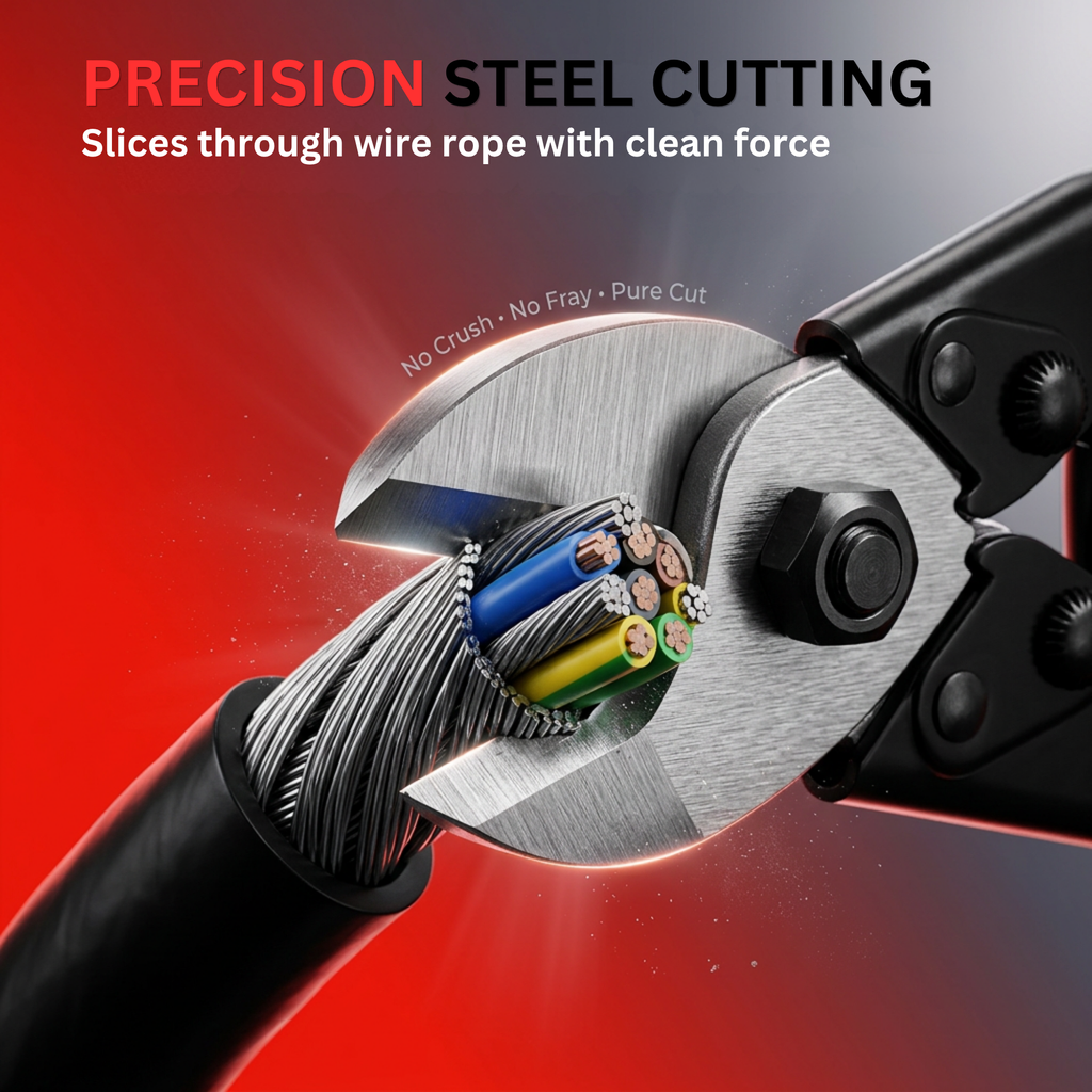 Heavy Duty Wire Rope Cutter 7.7 Inch | Steel Cable Cutter Tool | Stainless Steel Blade for Bicycle, Aircraft Cable & Metal Wire
