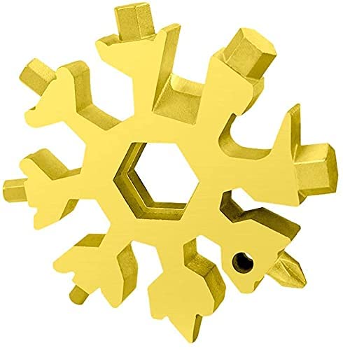 HUPLA Snowflake Multi-Tool Keychain | Compact Multipurpose Pocket Tool with Wrench & Screwdriver Functions