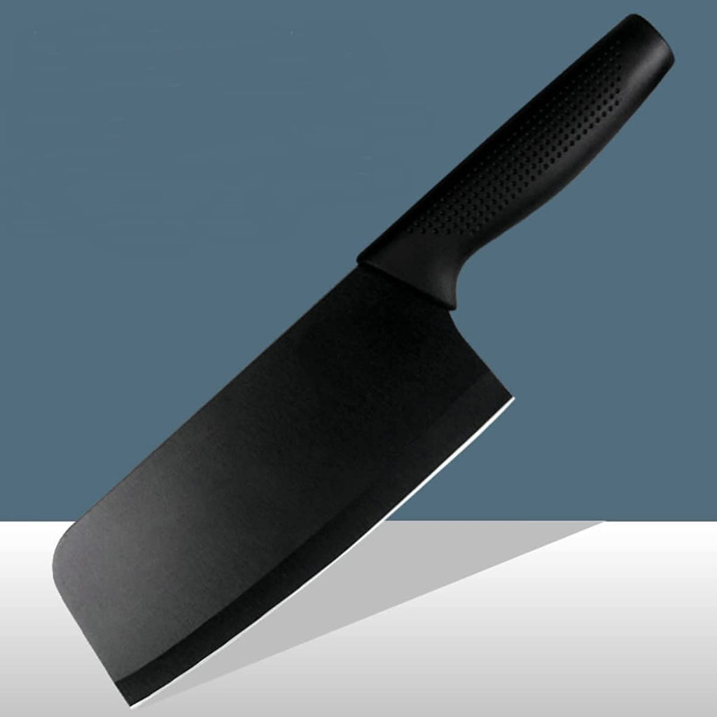 HUPLA 3-Piece Stainless Steel Kitchen Knife Set | Black Coated Cleaver, Chef Knife & Paring Knife with Ergonomic Non-Slip Handles | Multipurpose Vegetable, Fruit & Meat Cutting Knives