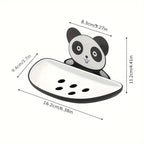 HUPLA Cute Panda Wall Mounted Soap Holder with Drainage | Cartoon Panda Soap Dish for Bathroom & Washbasin | Space-Saving Soap Tray – 1 Piece