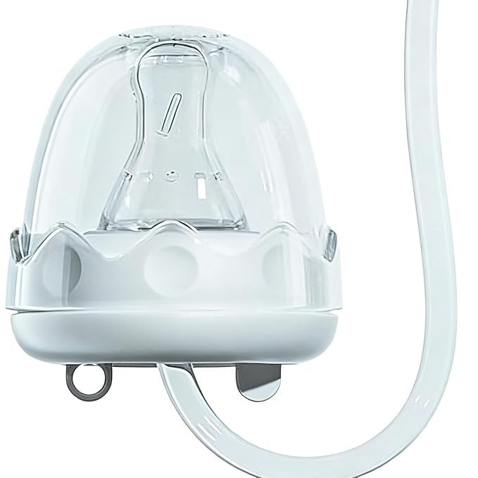 HUPLA 150ml Baby Feeding Bottle with Long Feeding Tube & Silicone-Style Nipple | Flexible Tube Milk Feeding Bottle with Deer Print for Infants – White & Blue