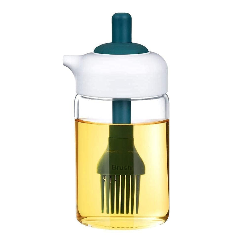 HUPLA Cooking Oil Dispenser Bottle with Silicone Basting Brush | Refillable Oil Brush Container for Cooking, BBQ, Baking & Kitchen Use – 1 Pc