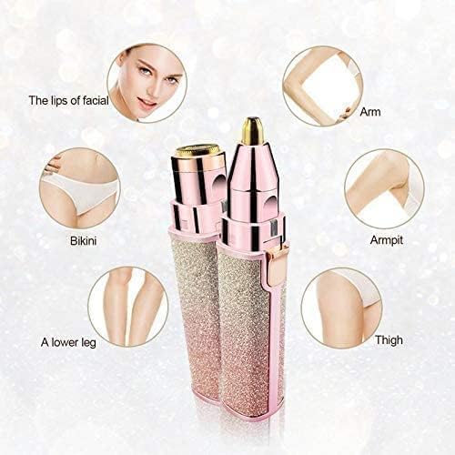 HUPLA 2-in-1 Rechargeable Hair Remover for Women | Eyebrow, Facial & Body Trimmer | Painless Electric Razor with USB Charging & Precision Heads