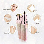 HUPLA 2-in-1 Rechargeable Hair Remover for Women | Eyebrow, Facial & Body Trimmer | Painless Electric Razor with USB Charging & Precision Heads