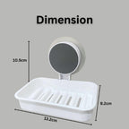 HUPLA Wall Mounted Soap Holder with Suction Cup | No-Drill Bathroom Soap Dish with Raised Drainage Base | White – 1 Piece