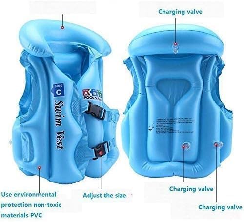 HUPLA Kids Inflatable Swimming Vest with Adjustable Buckle Straps & Neck Support | Lightweight Water Activity Vest for Children | Random Colour – 1 Piece