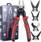 5 in 1 multi function electrician plier set with interchangeable heads and ergonomic handles