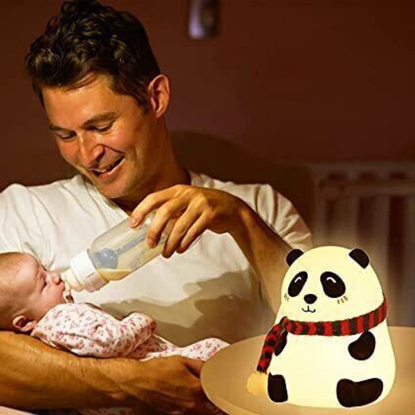 HUPLA Cute Panda LED Night Lamp | Soft Warm Bedside Night Light for Kids Room, Bedroom & Nursery