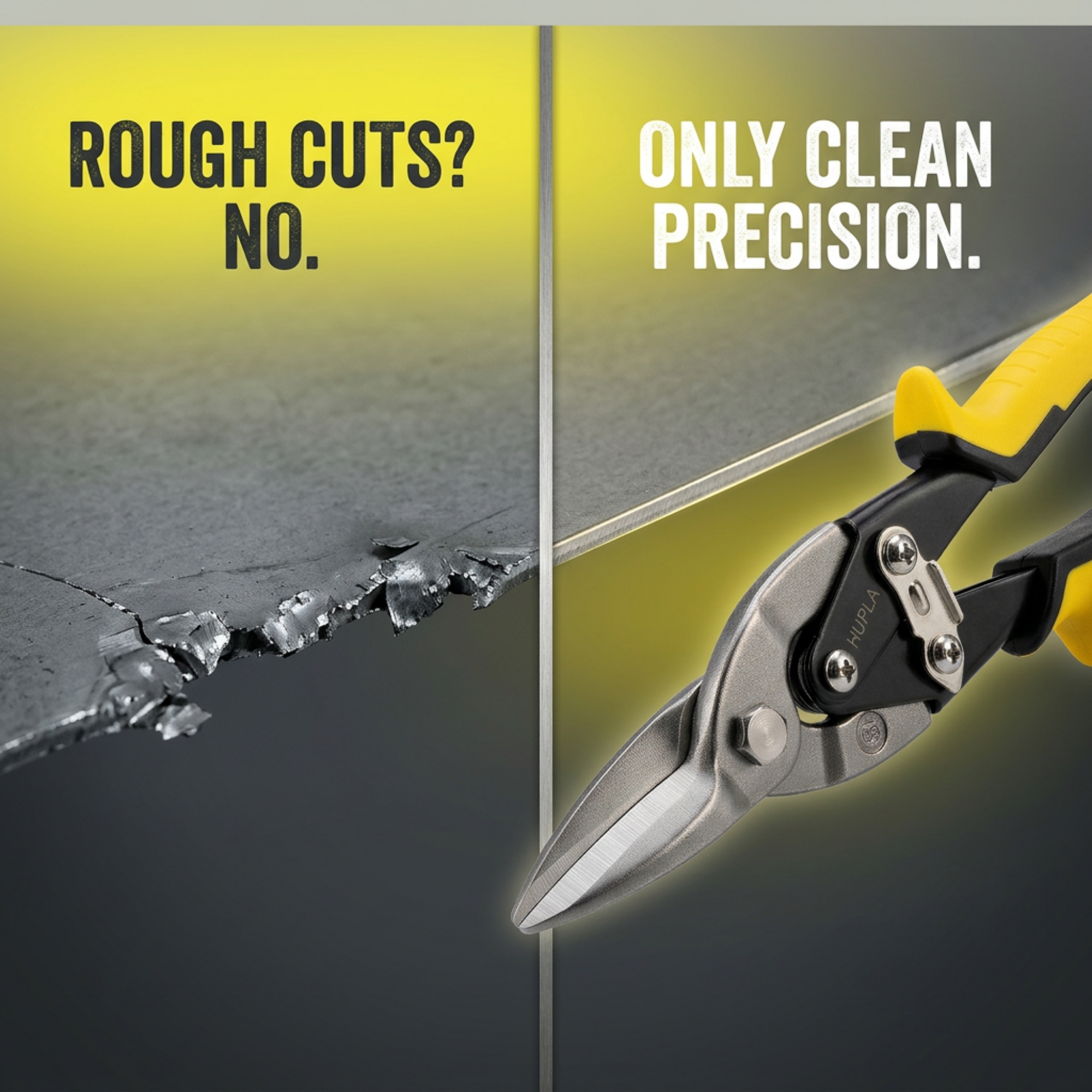 Heavy Duty Aviation Tin Snips – Straight Cut Metal Cutter | Alloy Steel Blade | Non-Slip Grip Sheet Cutting Tool