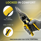 Heavy Duty Aviation Tin Snips – Straight Cut Metal Cutter | Alloy Steel Blade | Non-Slip Grip Sheet Cutting Tool