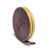 HUPLA 3 Meter Self-Adhesive Door & Window Sealing Strip | D-Type Weather Stripping Tape for Gap Sealing, Dust & Draft Protection – Brown