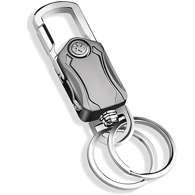 Multi-Function Metal Keychain Bottle Opener with Double Key Rings & Carabiner – Portable Key Holder | 1 Pc