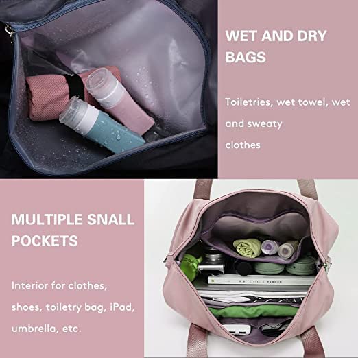 HUPLA Foldable Expandable Travel Bag for Women | Large Capacity Tote Bag | Lightweight Folding Luggage Bag | Weekend, Shopping & Travel Bag