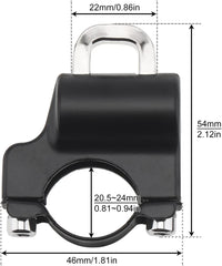 HUPLA Motorcycle Helmet Lock with 2 Keys | Universal Handlebar Mount Helmet Security Lock with Metal Shackle & Installation Kit for Bikes & Scooters – Black