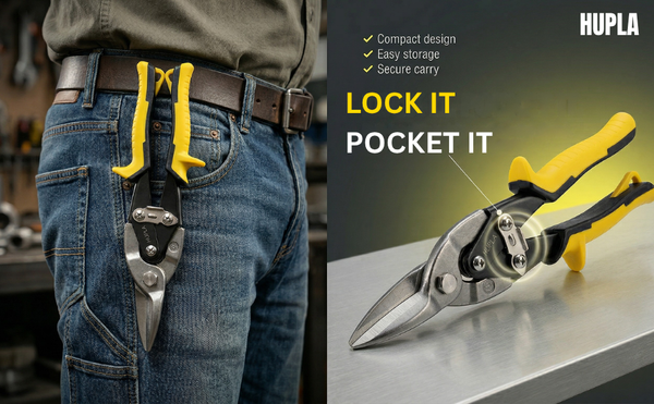Heavy Duty Aviation Tin Snips – Straight Cut Metal Cutter | Alloy Steel Blade | Non-Slip Grip Sheet Cutting Tool