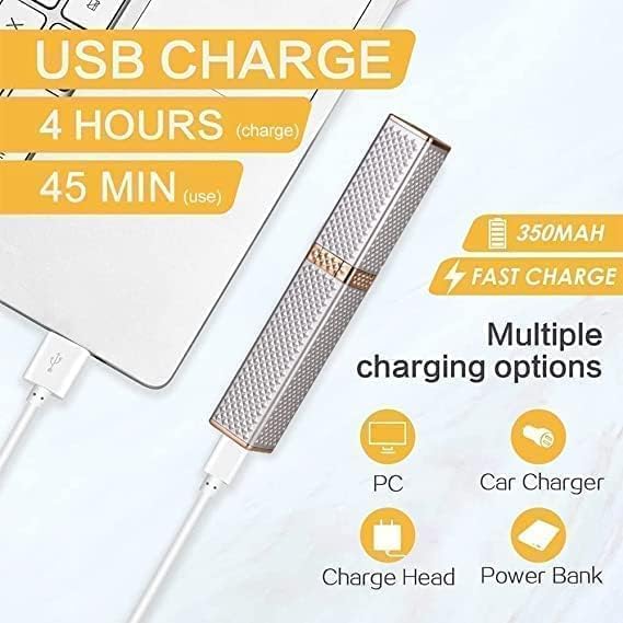 HUPLA 2-in-1 Rechargeable Hair Remover & Eyebrow Trimmer for Women | Face, Nose & Body Hair Removal | Painless Electric Facial Razor with LED Light