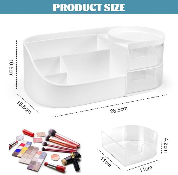 Multi-Compartment Makeup & Cosmetic Organizer with Drawers – Vanity Storage Box for Skincare, Makeup & Beauty Essentials