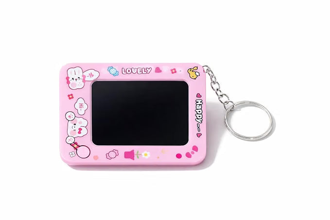 Mini LCD Writing Tablet Keychain – Reusable Digital Slate & Bag Charm (Pink Rabbit)