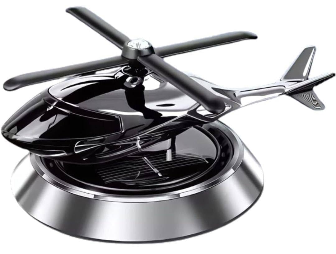 HUPLA Solar Powered Rotating Helicopter Car Dashboard Air Freshener | 360° Spinning Aromatherapy Diffuser | Luxury Car Interior Perfume Decoration