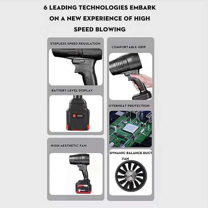 Cordless Electric Air Blower Rechargeable High-Speed Dust Cleaner for Car, Computer & Home Cordless Electric Air Blower – High-Speed Rechargeable Handheld Dust Blower