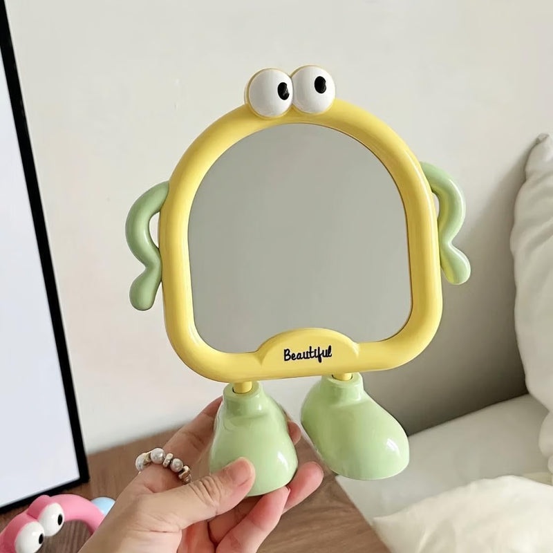 Cute Cartoon Standing Table Mirror for Kids & Girls – Portable Desktop Makeup & Dressing Mirror with Fun Character Design