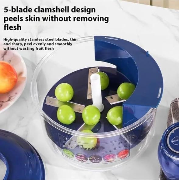 HUPLA Manual Fruit & Vegetable Chopper with Transparent Container | Hand-Operated Food Cutter for Grapes, Cherry Tomatoes & Small Vegetables | Compact Kitchen Gadget – Blue