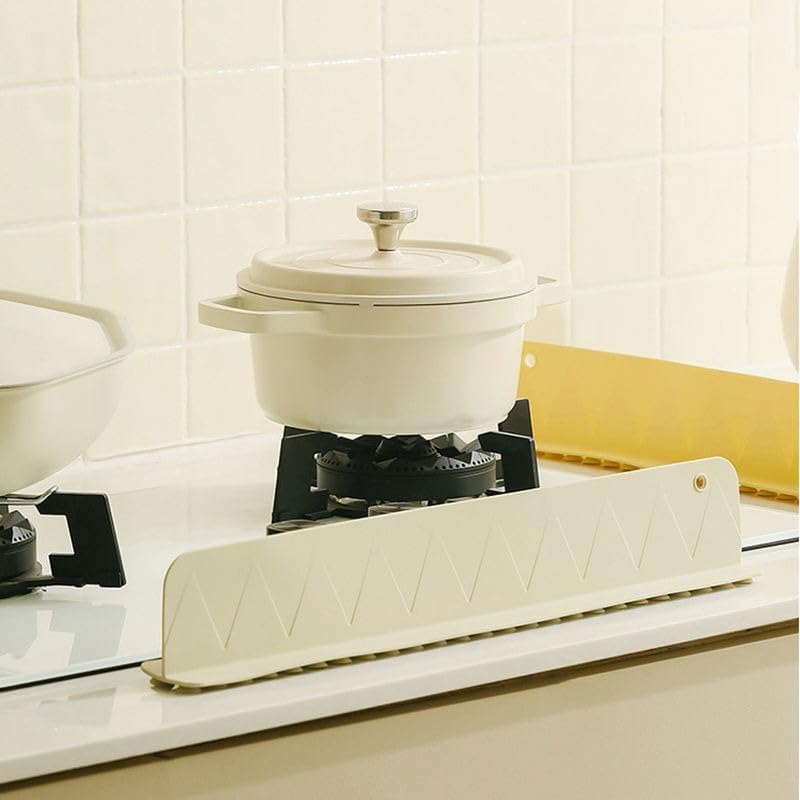 HUPLA Kitchen Sink Water Splash Guard | Long Countertop Water Splash Barrier for Sink & Washbasin | Kitchen Water Spillage Protector – Cream