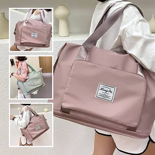 HUPLA Foldable Expandable Travel Bag for Women | Large Capacity Tote Bag | Lightweight Folding Luggage Bag | Weekend, Shopping & Travel Bag