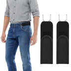 HUPLA Adjustable Waist Tightener Clips for Jeans & Pants | No-Sew Waistband Reducer with Metal Hooks | Reusable Waist Adjuster for Women & Men – Black