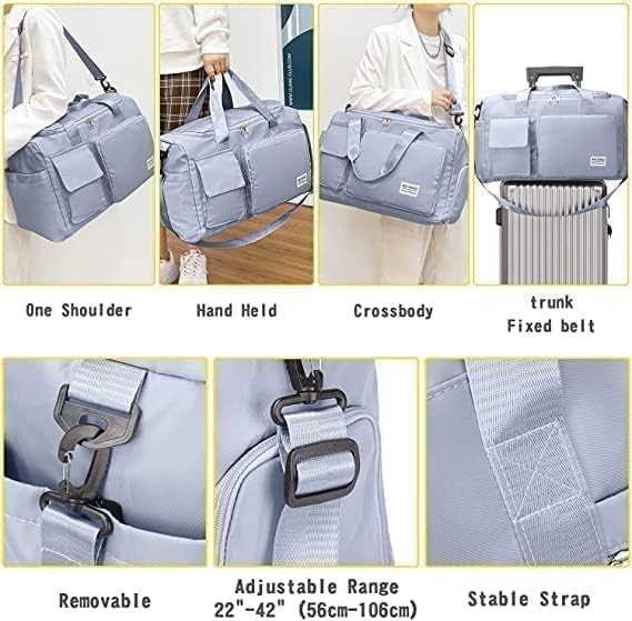 Large Travel Duffle Bag with Shoe & Front Pockets – Convertible Hand Carry & Shoulder Bag for Travel, Gym & Weekend Trips