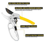 Ratchet Pruning Shears for Gardening Color: YELLOW | Heavy Duty Bypass Cutter for Plants, Branches & Flowers